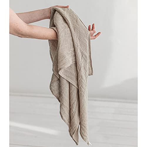 100% Linen Bath Sheet 35x70 - European Flax Open Weave Linen Bath Towel Oversized - Lightweight Absorbent Exfoliating Bath Sheets Towels for Adults - Quick-Drying XL Travel Towel Extra Large - size: 35x70 Inch Bath Sheet