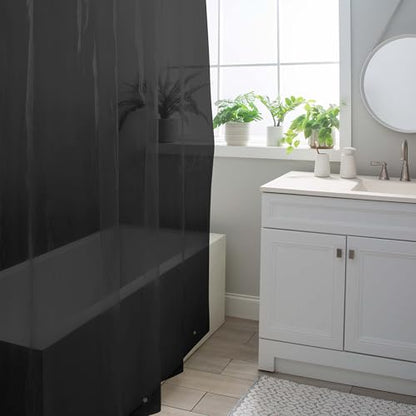 Bath Bliss 2 Pack PVC Heavy Weight Shower Curtain Liner | 4G | 70" x 72" | Rust Resistant Copper Grommets | Magnetic Hem | Black - color: Black