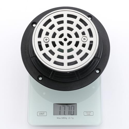 RANDOM Round Shower Drain Brushed Nickel 4 Inch Shower Drain with Adjustable PVC Base Flange,SUS304 Stainless Steel Bathroom Shower Floor Drain with Removable Grid Cover Grate.98768BN-S - color: A-brushed Nickel-4″ Round With Base Flange