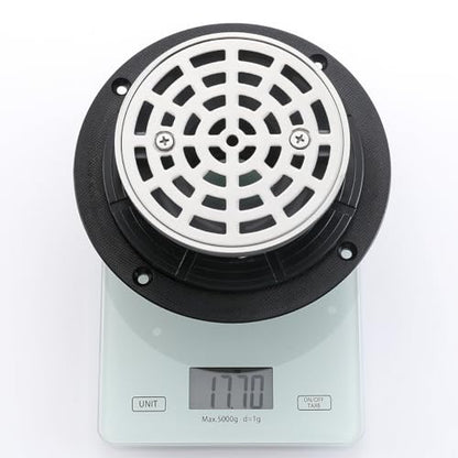 RANDOM Round Shower Drain Brushed Nickel 4 Inch Shower Drain with Adjustable PVC Base Flange,SUS304 Stainless Steel Bathroom Shower Floor Drain with Removable Grid Cover Grate.98768BN-S - color: A-brushed Nickel-4″ Round With Base Flange