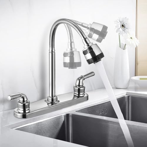 RV Kitchen Faucet Non-Metallic, Flexible Spout for Campers, Motorhomes, Travel Trailers - color: Chrome