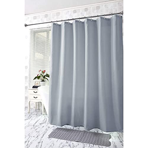 Light Gray Shower Curtain Liner, Light Gray Fabric Shower Liner, 2-in-1 Bathroom Shower Curtain and Liner, 12 Grommet Holes, Water Proof, Machine Washable, Hotel Quality, 72 x 72 Inches - color: Light Gray, size: 72"W x 72"L (Pack of 1)