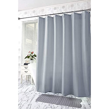 Light Gray Shower Curtain Liner, Light Gray Fabric Shower Liner, 2-in-1 Bathroom Shower Curtain and Liner, 12 Grommet Holes, Water Proof, Machine Washable, Hotel Quality, 72 x 72 Inches - color: Light Gray, size: 72"W x 72"L (Pack of 1)