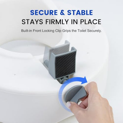 5" Locking Toilet Seat Riser,Elevated Raised Toilet for Senior,350lb | for Pregnant, Adults, Seniors, Disabilities, and Elderly, Fits Standard Round Toilet - size: Standard