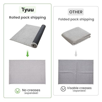 TYUU Bath Mat Set 2 Piece, Thin Bathroom Rugs Non Slip Washable Quick Dry | Non Slip Quick Dry Soft Absorbent Thin Low Pile Bathroom Mats, Washable Bath Rugs 2 Piece Set 16x24 in. Dark Grey - color: Dark Grey, size: 16"x24" + 16"x24"