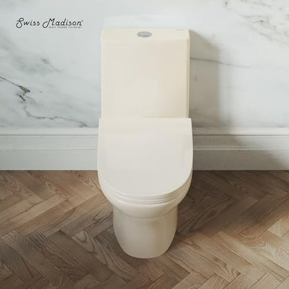 Ivy One Piece Toilet Dual Vortex Flush 1.1/1.6 gpf in Bisque - color: Glossy Bisque, size: 12" Rough-in
