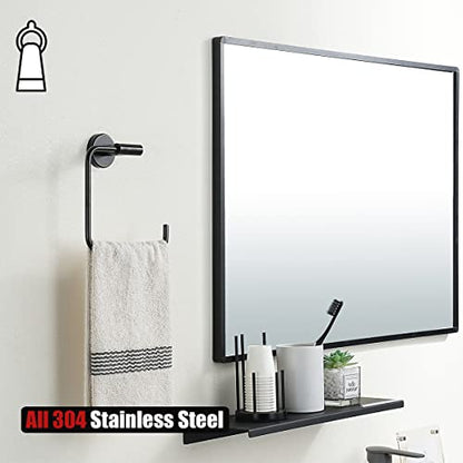 JQK Towel Ring Oil Rubbed Bronze, Stainless Steel Square Ring Towel Holder for Bathroom, 6 Inch ORB Wall Mount, TR140-ORB - color: Oil Rubbed Bronze