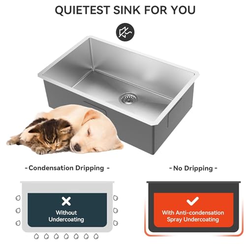 30" Undermount 18 Gauge 304 Stainless Steel Single Bowl Kitchen Sink with Accessary in 30"Lx18"Wx10"D - size: 30"L x 18"W x 10"D Single Bowl