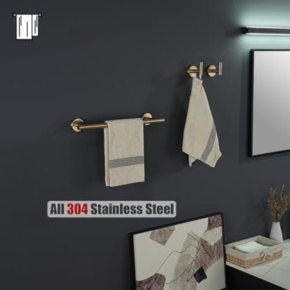 JQK Champagne Bronze Towel Bar, 15 Inch 304 Stainless Steel Thicken 0.8mm Towel Rack Bathroom, Towel Holder Wall Mount, Useable Length 12 Inch, TB110L12-CB - color: Champagne Bronze, size: 15 Inch