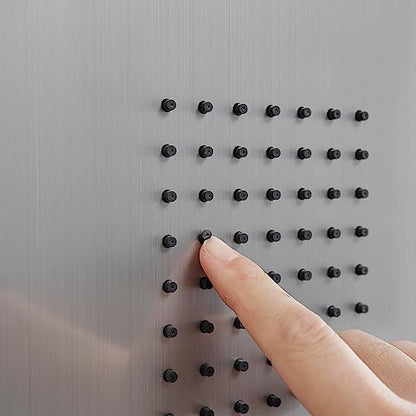BWE Stainless Steel Shower Panel Tower System 3 IN 1 Brushed Nickel | Shower Panel - Rainfall Shower Head and Handheld with Massage Body Jets - Wall Mount - color: Brushed Nickel