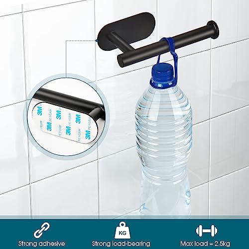 DGWHYC Self Adhesive Toilet Paper Holder, Matte Black Toilet Paper Holder Rustproof 304 Stainless Steel for Bathroom, Kitchen and Washroom, 3M Wall Mount DG-TPA21 - color: Black
