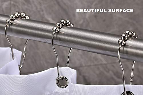 Tension Curtain Rod 43-73 Inches Brushed Nickel, Rustproof and Non-Slip and Heavy Duty Shower Curtain Rod for Window or Bathroom, 304 Stainless Steel - color: Nickel