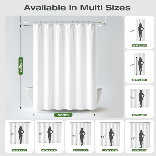 Extra Long Fabric Shower Curtain Liner 72 x 78 Inch, Machine Washable Water-Repellent Solid White Shower Curtain Liner for Bathroom 78 inches Length - color: White, size: 72"W x 78"L (Pack of 1)