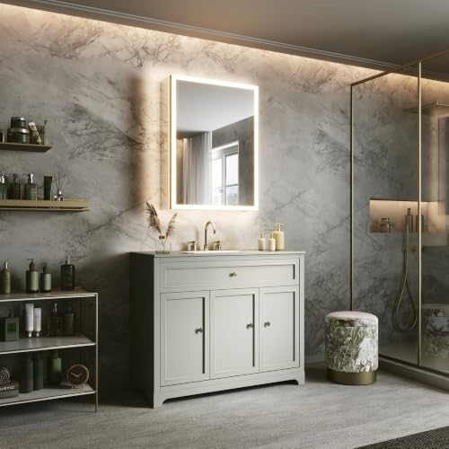 24x32 Lighted Medicine Cabinet, Separate Front & Back Lights | Surface/Recessed LED Medicine Cabinet for Bathroom with Side Mirrors, Dimmable Light, Anti-Fog, Memory,Silver Aluminum Frame - size: 24" x 32" (Right Hinge)