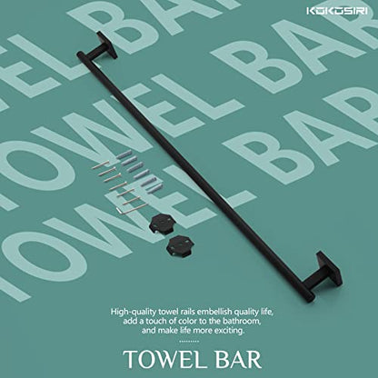 KOKOSIRI 32'' Towel Rails Bathroom Towel Bars Matte Black 32 Inch Bath Towel Holder for Washroom Kitchen Wall Stainless Steel B4005BK-L32 - color: Matte Black, size: 32-Inch