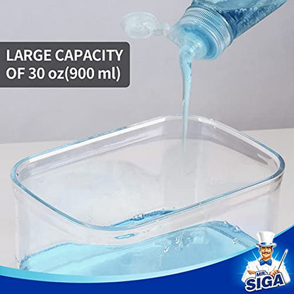 MR.SIGA Dish Soap Dispenser with Sponge Holder for Kitchen, Black | Dishwashing soap pump dispenser for sink, kitchen soap dispenser, dish sponge holder - color: Black