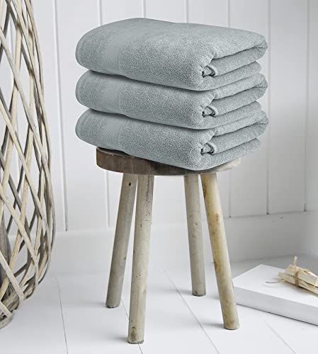 Luxury Bath Towels Set of 4 (27” x 54”) | Towels for Bathroom | Super Soft | Highly Absorbent Towels for Home, Spa, Gym (Silver Grey) - color: Silver Grey