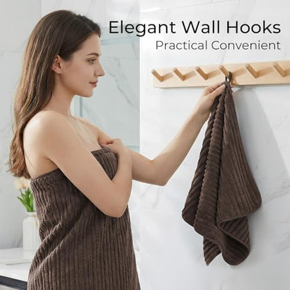 ZVH Hand Towels for Bathroom 6pcs 14X29.5inch,Quick Dry Microfiber,Super Soft,Hand Towels with Hanging Loops for Spa,Kitchen,Hotel (Brown, Set of 6) - color: Brown