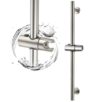 Brushed Nickel Shower Slide Bar, Bathroom Shower Slide Bar with Adjustable Handheld Shower Holder, Stainless Steel Slide Slide Bar Wall Mount Sliding Bar - color: Brushed Nickel