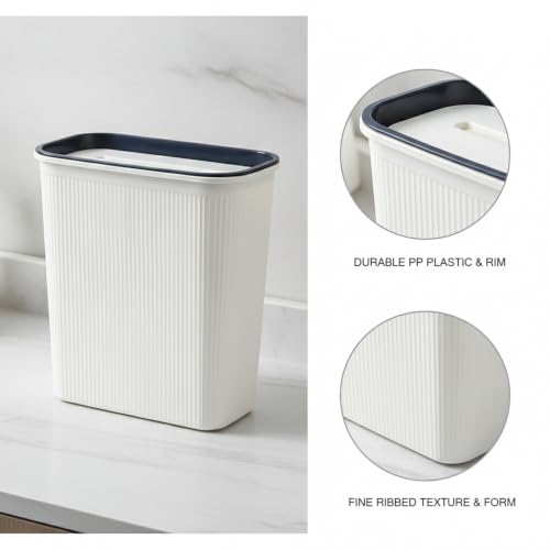 Wall-Mounted Trash Can, Compact 1.06 Gallon Waste Bin for Kitchen Cabinet or Bathroom, Space-Saving PP Plastic Disposal Unit (1 PC) - color: White