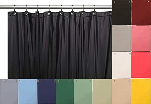 Elegant Home Heavy Duty Vinyl Shower Curtain Liner with 12 Metal Grommets Black - color: Black