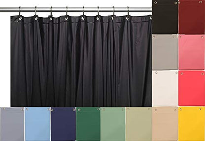 Elegant Home Heavy Duty Vinyl Shower Curtain Liner with 12 Metal Grommets Black - color: Black