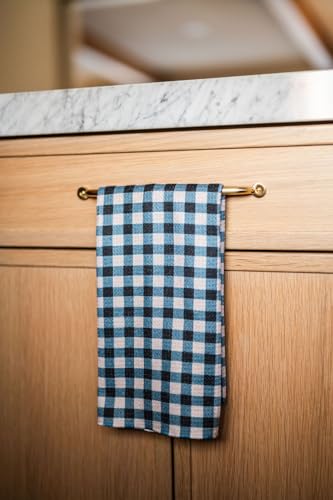 Kitchen Towels, Dish Towels for Kitchen, 2 Pc Kitchen Towel Set | Microfiber Waffle Towels, 16 x 26 inches, with Hanging Loops, Reusable Tea Towels, Cute Kitchen Towels - 2 Pack - color: Black and Beige and Navy Blue