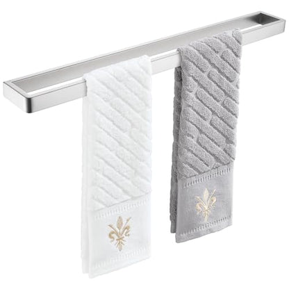22.8" Towel Bar for Bathroom Shower, Brushed Nickel, Wall Mounted | 304 Stainless Steel, Rust-resistant Towel Holder for vanity, kitchen, Square Design with Hidden Screws, Heavy-duty Hang - color: Brushed Nickel