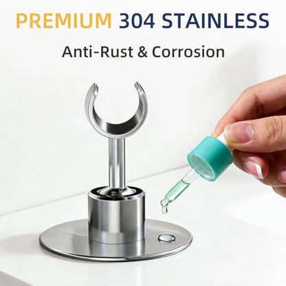 Shower Head Holder Wall Mount, No Drill Strong Adhesive Holder | Adjustable Stainless Steel Handheld Wand Rustproof Bathroom Accessory for Tub and Shower - Non-Potable Use Only
