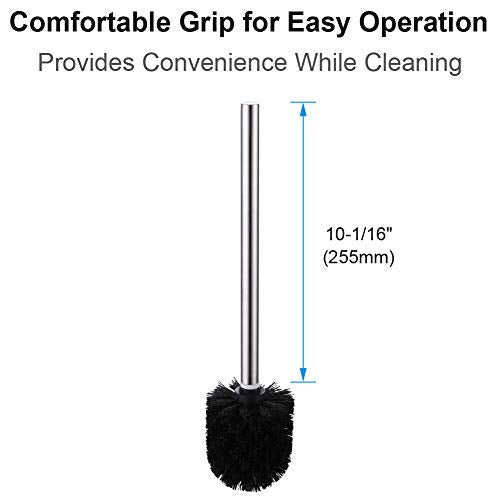 Angle Simple Toilet Brushes Refills, Toilet Bowl Scrubber Head 3 PCS | Replacement Toilet Brush Head Only, No Holder, Stainless Steel Wand with Sturdy Plastic Bristles for Easy Use