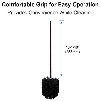 Angle Simple Toilet Brushes Refills, Toilet Bowl Scrubber Head 3 PCS | Replacement Toilet Brush Head Only, No Holder, Stainless Steel Wand with Sturdy Plastic Bristles for Easy Use