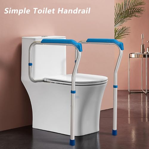 Toilet Handles Safety Frames,Mobile Toilet Stand-Up Aid Frame Height Width Adjustable,Toilet Safety Rails for Bedroom Bathroom Subway Shopping Mall