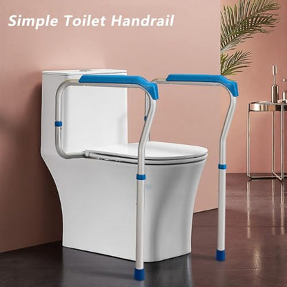 Toilet Handles Safety Frames,Mobile Toilet Stand-Up Aid Frame Height Width Adjustable,Toilet Safety Rails for Bedroom Bathroom Subway Shopping Mall