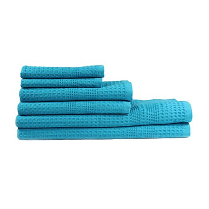 GILDEN TREE Waffle Towel Set Quick Dry Thin | 2 Bath Towels | 2 Hand Towels | 2 Washcloths, Classic Style (Aqua) - color: Aqua, size: Bath Towel Set