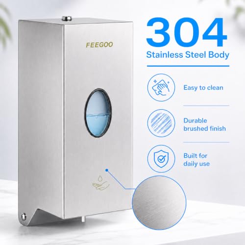 Automatic Soap Dispenser, 27 fl oz Stainless Steel Wall Mounted