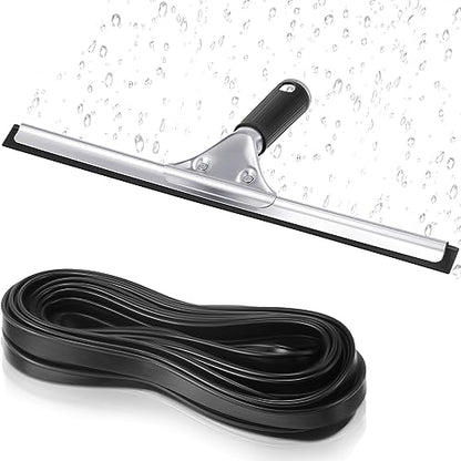 Frienda 50ft Squeegee Rubber Replacement Windows Silicone Blade Black Squeegee Cut to Size Scrubber Refill Head Bulk for Glass Shower Doors Floor Kitchen Car Cleaning