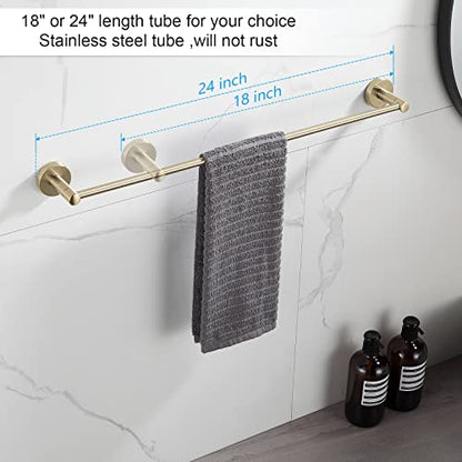 BGL Bathroom Accessory Set Brushed Gold 4 Pieces Towel Rack Set - color: Brushed Gold, size: 4 PIECES
