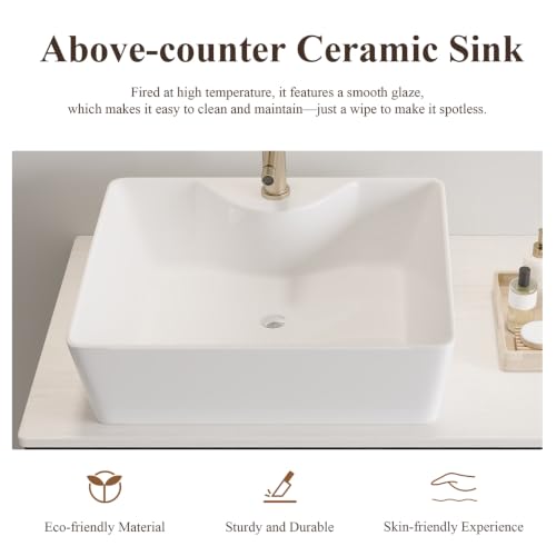 36” Floating Bathroom Vanity with Ceramic Sink, Wall-Mounted Plywood Cabinet with 2 Doors & 2 Drawers, White Left Side Vessel Sink, Soft-Close Storage Vanity, Side White - color: Side White