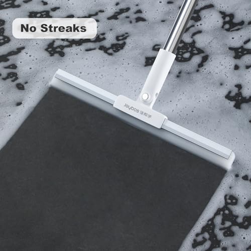 JOYBOS Rubber Squeegee for Floor, 50'' Long Handle Floor Squeegee Broom, Silicone Broom for Pet Hair Remover, Magic Broom Sweeper Window Squeegee for Floor, Tile, Grout, Brick, Decks, Garages,Basement - size: Medium (1 in 1)