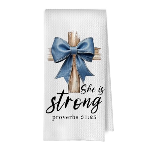 Coquette Christian Kitchen Towels - Bible Coquette Decorative Waffle Weave Dish Towels, Christian Gifts Hand Tea Towel, 16×24 Inches - color: Christian- 05