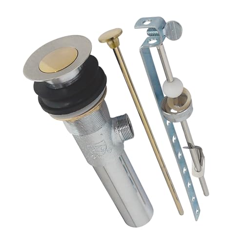 Kingston Brass KB1004 Columbia Pop-Up, 2-1/8", Polished Brass/Polished Chrome | With overflow; 22 Gauge; Easy installation save you time and effort; Mounting hardware included - color: Polished Chrome/Polished Brass