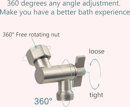 metal shower head elbow adapter, adjustable shower head extension adapter, shower arm extension, wall mounted (BN brushed nickel) - color: BN wire drawing