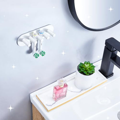 Electric Toothbrush Head Holder, Toothbrush Holders Wall Mounted, Adhesive Tooth Brush Head Holder Organiser, Electric Toothbrushs Holder, Shower Tooth Brushing Holder (White, Large) - color: White, size: Large