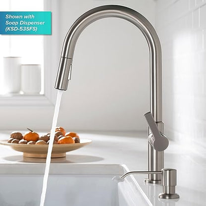 KRAUS Oletto Single Handle Pull Down Kitchen Faucet in Spot Free Stainless Steel, KPF-2820SFS - color: Spot Free Stainless Steel, style: Pull Down Faucet
