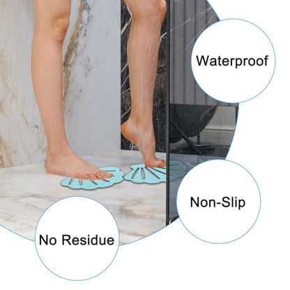 PATIKIL 12 Pcs Non Slip Bathtub Stickers, Anti Slip Shower Stickers Bathroom Shower Floor Decals Sea Shell Shape Cute Treads Tubs, Blue - color: Blue