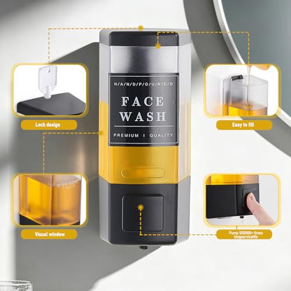 Pollock Shampoo and Conditioner Dispenser 1 Chamber * 500ML | Shower Soap Dispenser Wall Mounted, Body Wash Dispenser No Drill, Refillable Shower Dispenser for Bathroom - color: Blk-zt-53-b1