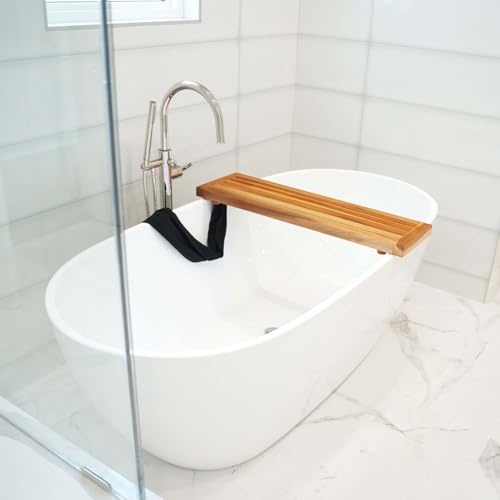 EcoDecors, 34 inch, Bath Tray for Tub, Bath Tub Tray Wood, Bathtub Table, Caddy for Bathtub in Natural Teak - style: 34"- No Handles