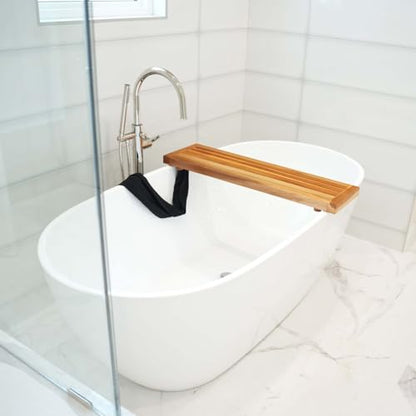 EcoDecors, 34 inch, Bath Tray for Tub, Bath Tub Tray Wood, Bathtub Table, Caddy for Bathtub in Natural Teak - style: 34"- No Handles