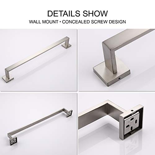 TASTOS 23.6 Inch Black Single Towel Bar Rack, SUS 304 Stainless Steel Bathroom Towel Bar Heavy Duty Towel Holder Kitchen Towel Rod, Wall Mount with Screws Towel Bar Rod Brushed Nickel Finish… - color: Brushed Nickel, size: 23.6-Inch