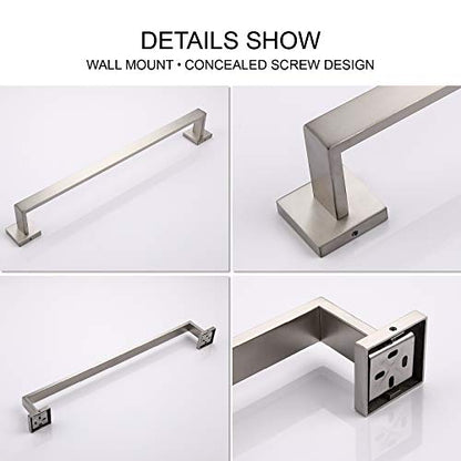 TASTOS 23.6 Inch Black Single Towel Bar Rack, SUS 304 Stainless Steel Bathroom Towel Bar Heavy Duty Towel Holder Kitchen Towel Rod, Wall Mount with Screws Towel Bar Rod Brushed Nickel Finish… - color: Brushed Nickel, size: 23.6-Inch
